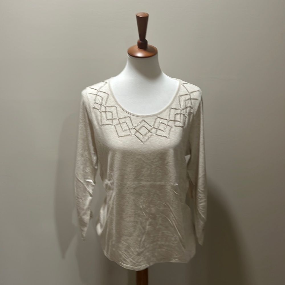 Coldwater Creek embellished long sleeve tee